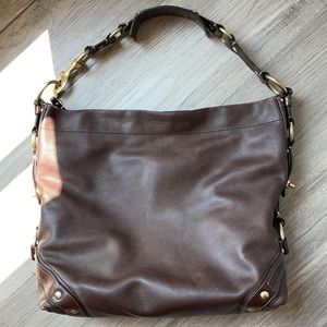 Gorgeous Coach Carly Hobo Dark Brown Shoulder Bag